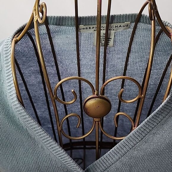 Silk/Cashmere Blue/Gray Cardigan Sweater Mother of Pearl - Picture 7 of 8